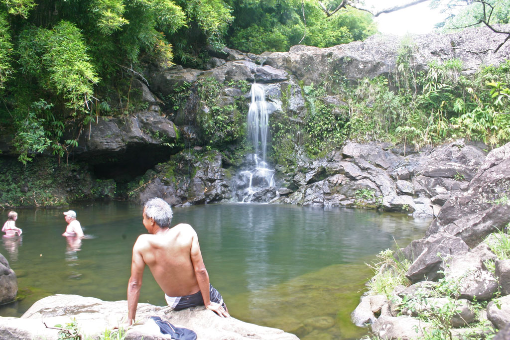 Nailiili Haele Bamboo Forest first falls after reservoir