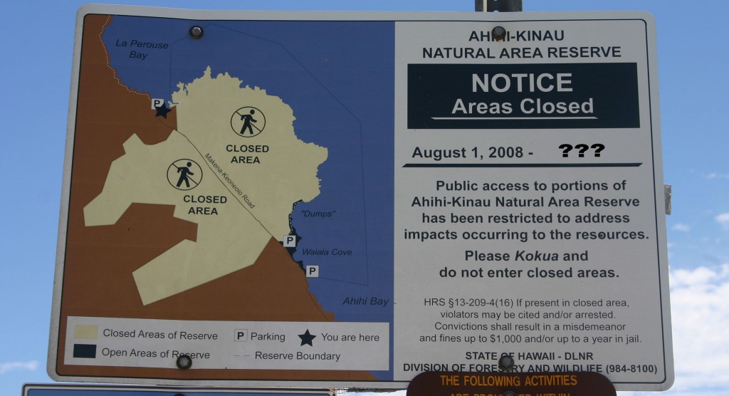 Ahihi Kinau Closed