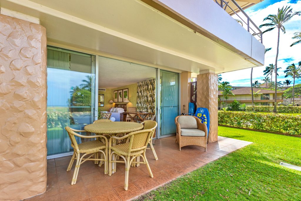 Lanai from lawn