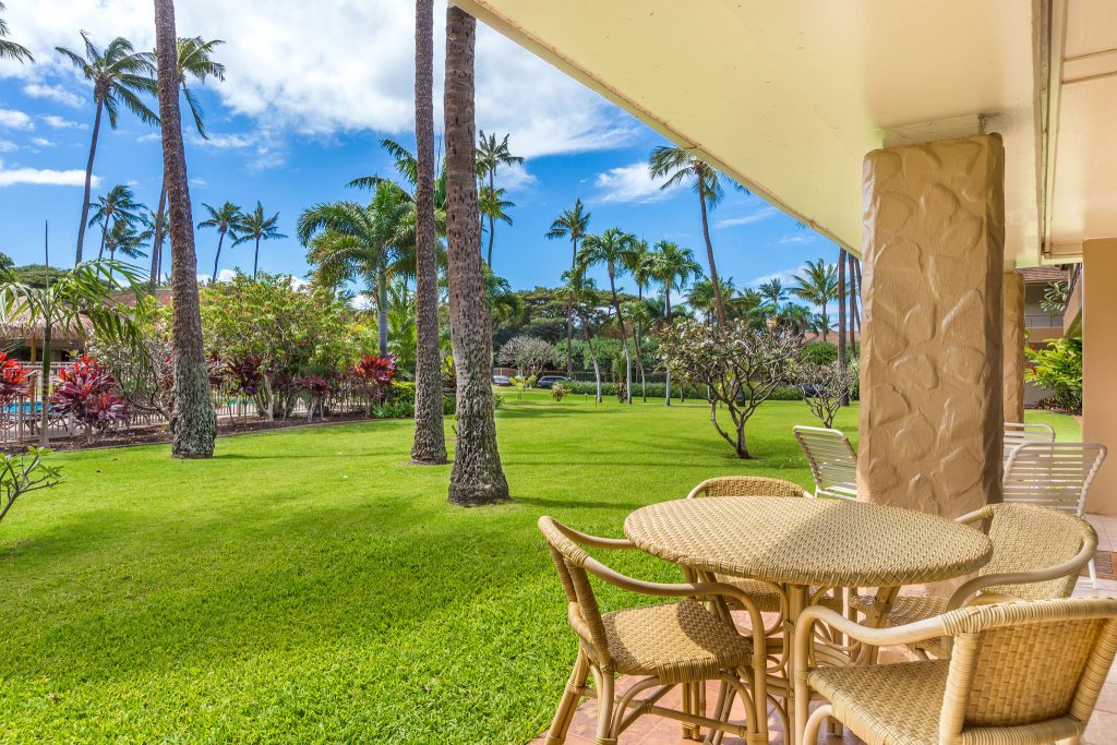 Lawn next to lanai