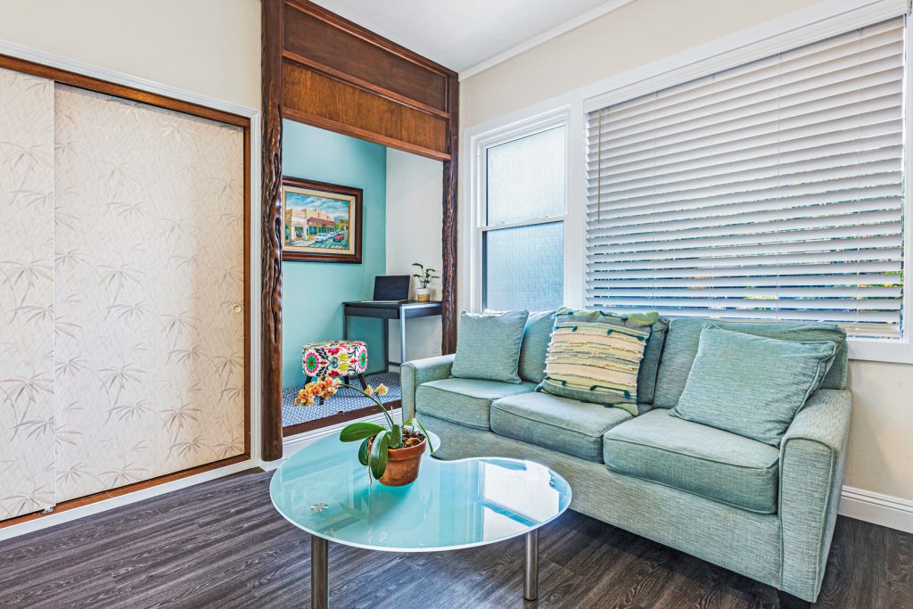Queen sofa sleeper and desk nook